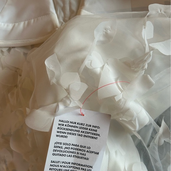 ASOS 3D luxe fringe cupped fishtail maxi dress gown in white Size 6 - Picture 10 of 15